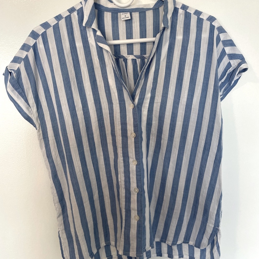 Old Navy Striped Linen Shirt Size M